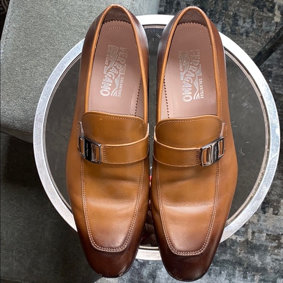 Salvatore Ferragamo Burnished Leather Loafers